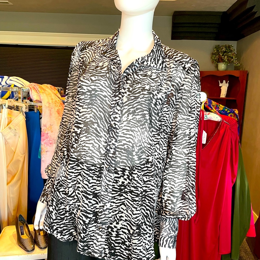Ladies zebra pattern blouse